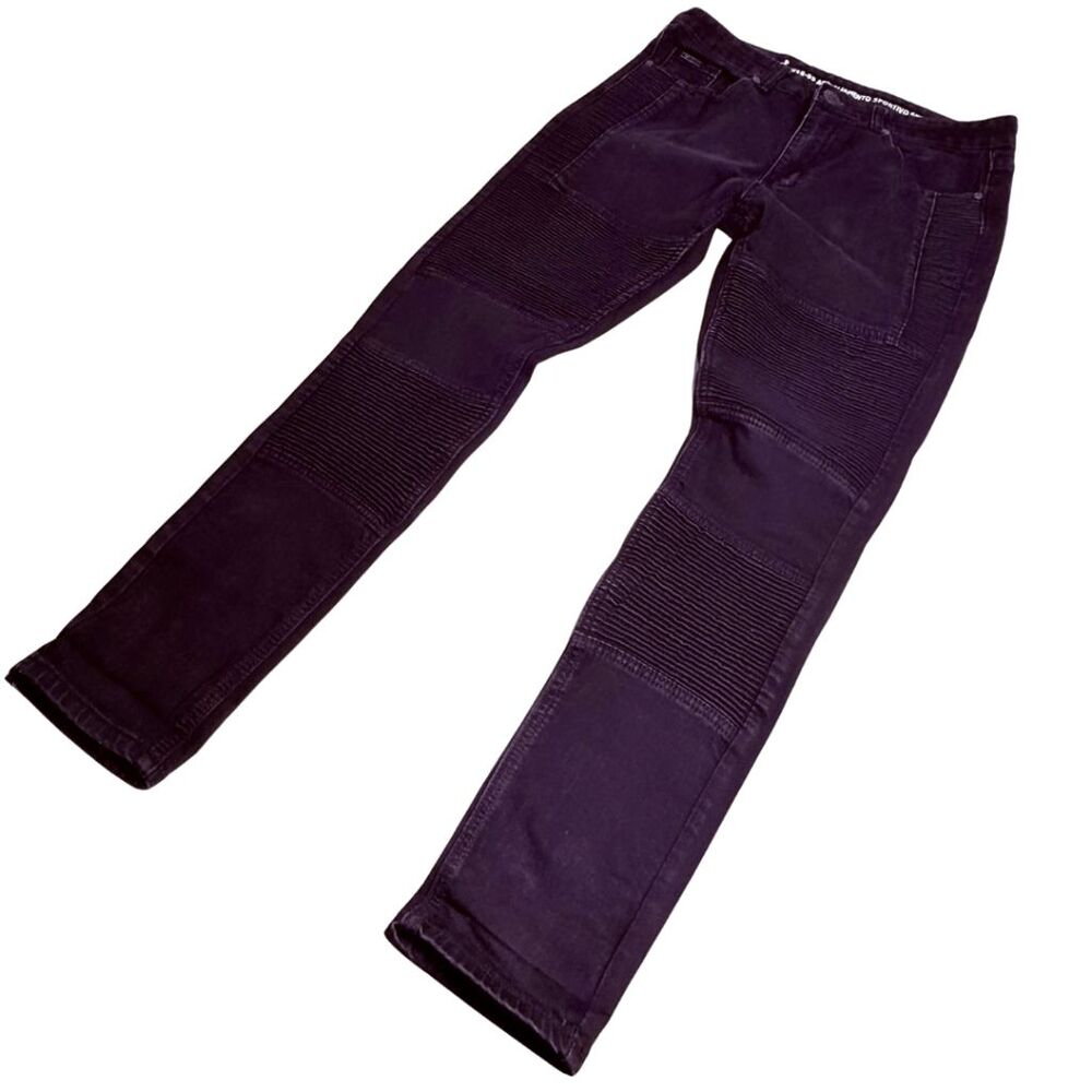 V1969 Italia Men's Abbigliamento Sportivo SRL Moto Skinny Jeans Black Size 32x32